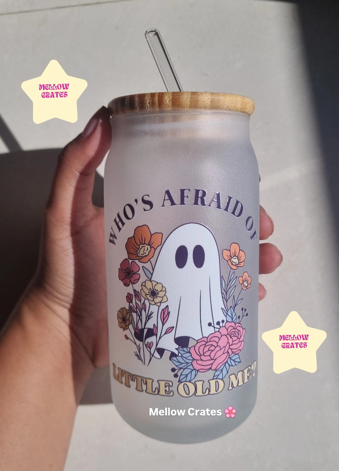 Who's afraid of lil old me - Frosted Glass Tumbler