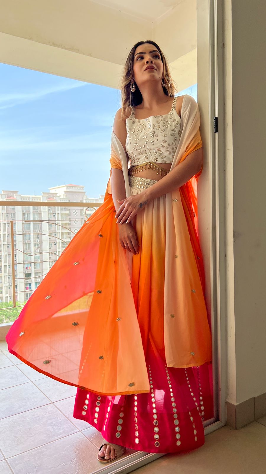 Ombre Lehenga with Shrug