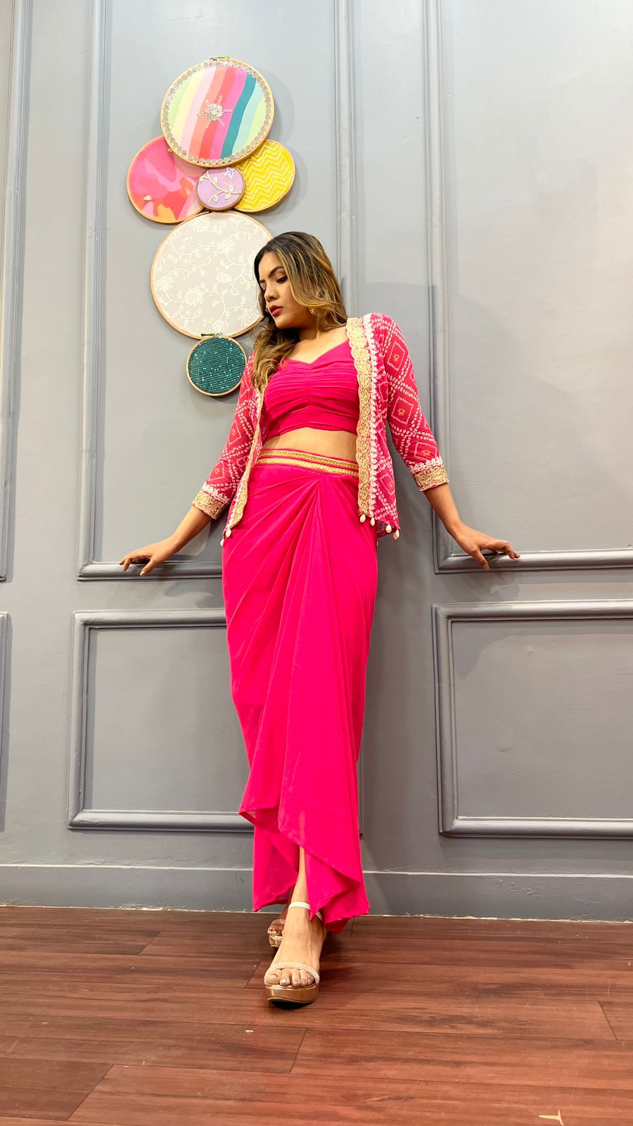 Meera Hot Pink Sharong 3 pc Set