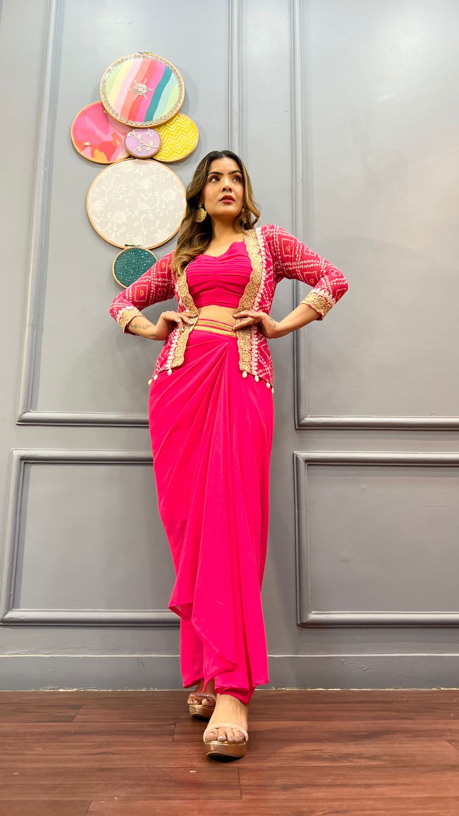 Meera Hot Pink Sharong 3 pc Set